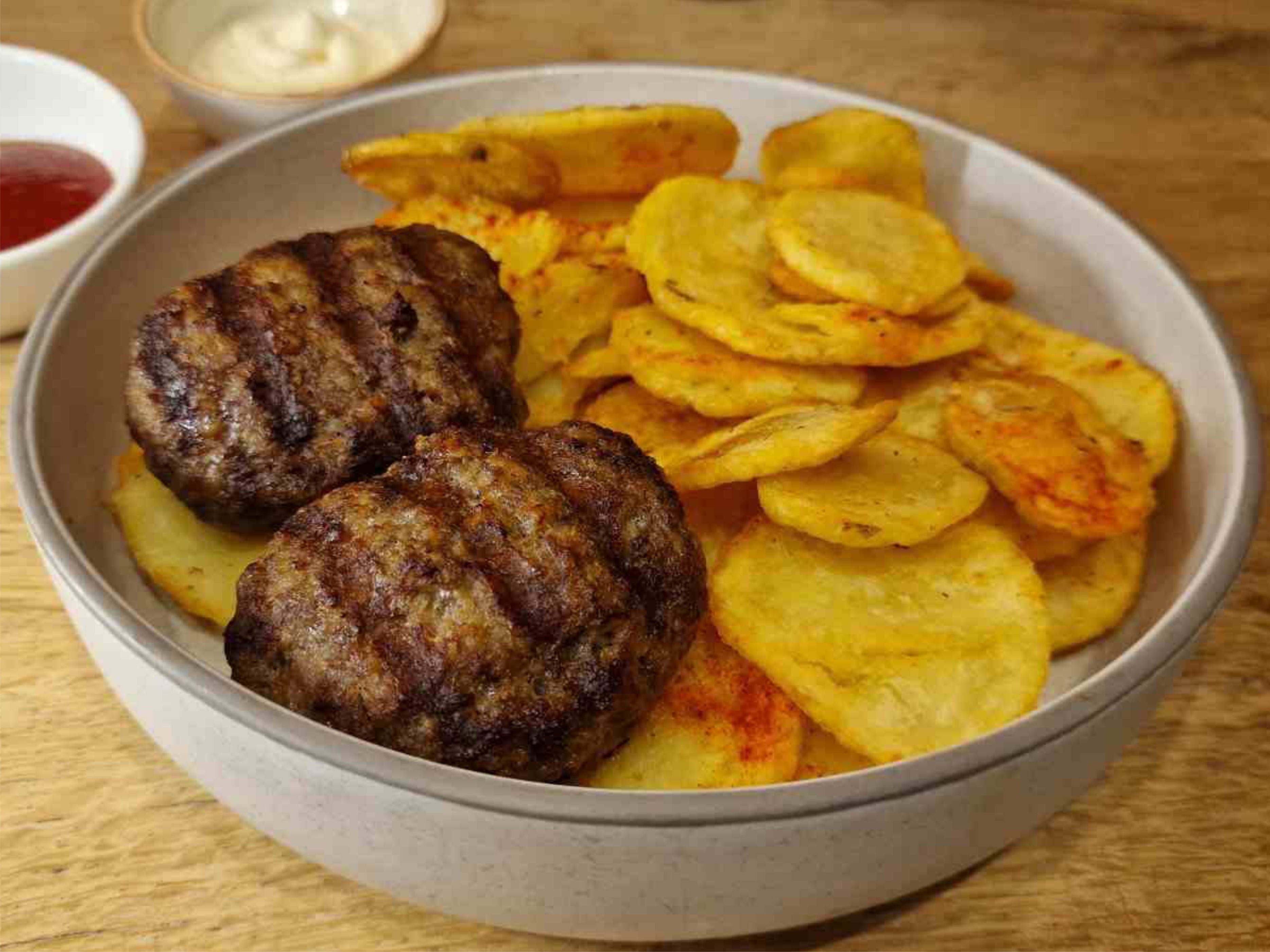 ΜΠΙΦΤΕΚΙΑ ΜΟΣΧΑΡΙΣΙΑ (200γρ) / Πατάτες τηγανητές